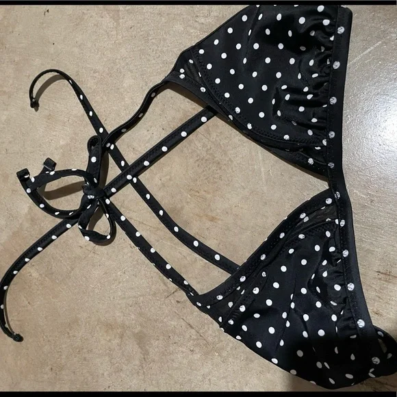 Shade & Shore high waisted vented polka dot black & white‎ 2 piece swim suit EUC - Picture 9 of 9